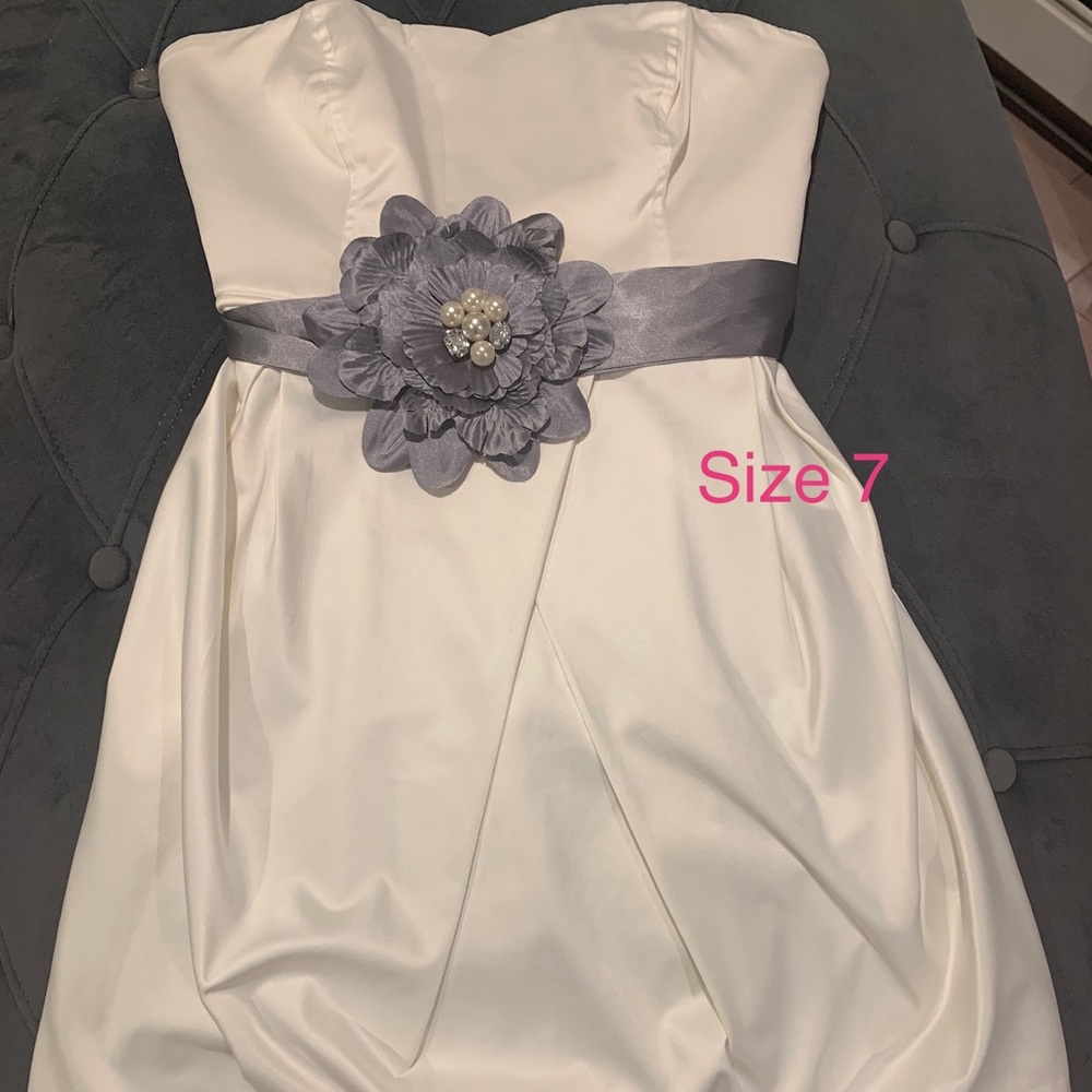 Ivory/ gray cocktail dress
